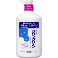 KAO CLEAR CLEAN Burnos skalavimo skystis Švelnusis mėtų skonis 1000 ml (Kvazi-narkotikas) Karieso prevencinis burnos skalavimo skystis Po kasdienio dantų valymo, įpilkite apie 10 ml (apie 1/3 iš a