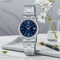 Casio Klasikinis vyriškas laisvalaikio pasimatymo metalinis laikrodis, MTP-V002D-2B3 Women's(LTP-V002D-2B3) gray