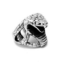 JMXD-Accessories Kobe Mamba Snake Titanium Steel Ring Trendy Men's Blue Ball Ring Character Private Jewelry 12# black