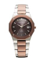 Mauro Geraldi Solar Watch with Natural Tungsten and Stainless Steel MJ032 Men's Diamonds, Bezel, Bracelet, (MJ032-3) black