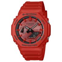 Casio 2100 Series 200M Waterproof World Time Timer Quartz Movement Resin Strap Watch Men watches Red GA-2100RRB-4A Red Watch Dial black