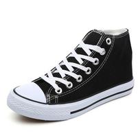 Unisex High-top Denim Canvas Shoes Couple Fashion Trend Sneakers Comfortable Breathable Casual Walking Footwear for Daily Streetwear 42 juoda