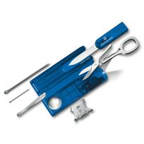 VICTORINOX SwissCard Light Translucent Blue Swiss Army Knife Stationery Magnifying Glass Ballpoint Pen LED Light with Phillips Screwdriver 13 blue