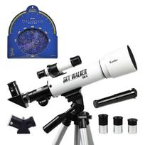 Kenko Astronominis Teleskopas SKY WALKER Refrakcinis Tipas Apertūra 50mm Skirtas Tiek Astronominiams, Tiek Žemės Stebėjimams Baltas 111161 SW-0 blue