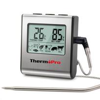 ThermoPro Digital Oven Thermometer for Cooking Foods Kitchen Timer and Alarm Function TP16 for Temperature Control for Fried Milk, Coffee, Meat, Food, gray
