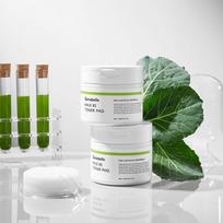 Jennabell Kale 82 Toner Pad Moisture Soothing Cooling 8cm Big Size Contains 82% Kale Extract, 60 Pieces, 1 Piece gray