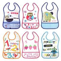 Baby food waterproof bib E2, squirrel, 1 piece pink