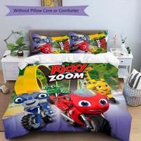 3pcs Ricky Zoom pattern bedding set duvet cover set includes duvet cover &pillowcases, perfect all season bedroom decoration & gift 135cmx200cm