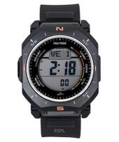 Casio Pro Trek Skaitmeninis Juodas Biologiškai Pagrįsto Dervos Dirželis Saulės Energija Varomas PRG-69-1 100M Vyriškas Laikrodis juoda