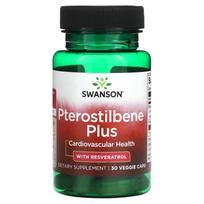 Swanson, Pterostilbene Plus, su Resveratroliu, 30 daržovių kapsulių