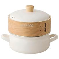 Fuji Enamel Enamel Pot with Steamer, 18cm, White, SER-18W.W balta