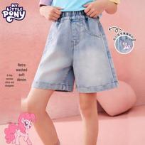 My Little Pony Girls' Summer Denim Shorts 130 gray