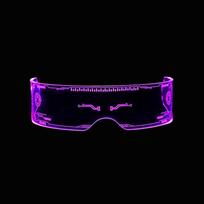 Cyberpunk šviečiantys LED akiniai muzikos festivaliams ir naktiniams klubams Color Box purple