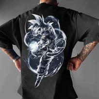 Dragon Ball Son Goku Vasariniai Marškinėliai Vyrams Moterims Laisvalaikio Sporto Gatvės Fitneso Laisvi Patogūs Medvilniniai Oversized Trumpomis Rankovėmis L gray