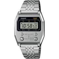 Casio Vintage skaitmeninis sidabrinio plieno laikrodis A1100D-1EF, Apyrankė, Sidabrinis, A1100D-1EF. black