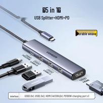 UGREEN 5-in-1 Type-C Hub with HDMI, VGA, USB 3.0, and PD gray