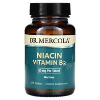 Dr. Mercola, niacinas, vitaminas B3, 50 mg, 270 tablečių