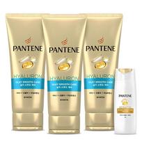 Pantene Šilko švelnumo priežiūros plaukų kaukė 220 ml x 3 vnt. + Keratin Extreme Damage Care šampūnas 90 ml rinkinys, 1 rinkinys beige