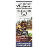 Host Defense, Mushrooms™, Elderberry Plus sirupas, 4 fl uncijos (120 ml)