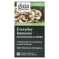 Gaia Herbs, Kasdienis imunitetas, Grybai ir žolės, 60 vegetarinių kapsulių