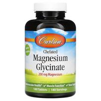 Carlson, chelatuotas magnio glicinatas, 200 mg, 180 tablečių
