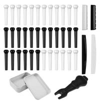 Winova Acoustic Guitar Maintenance 42 Includes Bridge and Pin Made of ABS Replacement Parts Kit, Pieces, Pins, Nut, Saddle, Remover, Resin, black