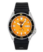 Seiko 5 Sports SKX Redux Silikoninis dirželis Oranžinis ciferblatas Automatinis SRPL89K1 100M Vyriškas laikrodis oranžinė