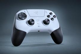 Razer Raiju V3 Pro White Edition Wireless Controller for PlayStation 5 HyperSpeed battery 4 detachable buttons 2 claw grip 6 assignable mouse click balta