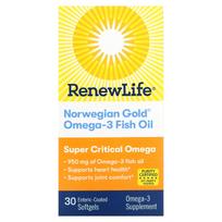 Renew Life, Norwegian Gold Omega-3 Fish Oil, 950 mg, 30 enteric-coated Zephyr softgels