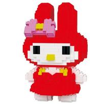 Valgomasis kaštainis-Nano blokas-Kaspinuotas katinas CK My Melody Sanrio blokas Sanrio, mišrios spalvos Korėjietiški populiarūs žaislai red