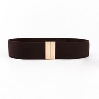Platus elastinis diržas Vienspalvis juosmens diržas Nauja suknelė Priedai Pūkinis paltas brown gold black