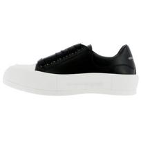 Alexander McQueen Deck Plimsoll Lace Up Sneakers 'Black White' Women's 667245WIAB61070 39 black