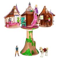 Disney parduotuvės veiksmo žaislas Rapunzel bokšto žaidimų rinkinys - 19 dalių „Tangled“ žaidimų rinkinys su Rapunzel, Flynu ir kitais princesių žaislais - Bokšto butas, skulptūrinis beige