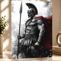 Spartan Warrior D Texture Printed Poster Custom Vintage Metal Tin Plate Sign for Wall Art Decor Living Room Interior Decoration 30x40cm(11.8x15.7inch)