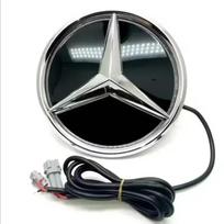 Automobilio priekinės grotelės logotipas Mercedes Benz šviesos veidrodėlio paviršius LED ženklelis W205 W218 W207 W176 W212 Emblema Šviečiantis dekoratyvinis šviesos 1z blue light black