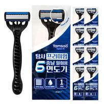 Exploration Premium 6-blade disposable razor, pack of 10, 1 piece ,Korean razor blade black