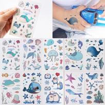 Delfinų vaikiška tatuiruotės lipdukas po vandeniu banginis pingvinas vaikams chna tatuiruotės lipdukas, tatuiruotė (delfinas - 10 vienetų), 1 komplektas gray