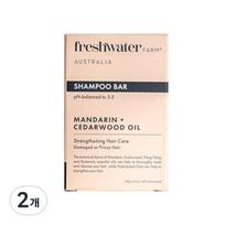 Fresh Water Farm Mandarin Cedarwood Shampoo Bar, 100g, 2 units beige