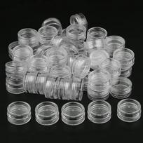 3g Plastikinis Kosmetinis Indelis Losjonui Kremui Mėginėliams Tuščias Daugkartinio Pildymo 50 vnt., Skaidrus, 50 vnt. gray