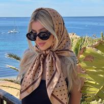 2026 Šilkinė skara Kvadratinė skara Moterims Spausdinta galvos juosta Foulard Satino hidžabas Plaukų juostelės Kaklaskaris Moteriškos galvos apdangalai Bandana 90x90cm gray