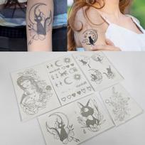 Boutique 38 pusiau permanentinis tikras tatuiruotės lipdukas vandens bomba kelioninė tatuiruotė unisex, 1 vnt., katės liokajus gray