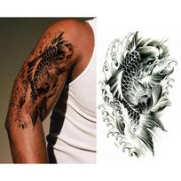 Irezumi Tatuiruotės Lipdukas Tatuiruotės Replika Chna Demonas Drakonas Tigras Karpis Buda, 1 vnt., So Ying 1 black