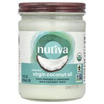 Nutiva, Ekologiškas pirmojo spaudimo kokosų aliejus, 14 fl oz (414 ml) blue