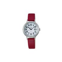 SEIKO date display solar Quartz leather strap women's watch white dial AKQD401 balta