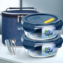 Heat-Resistant Glass Lunch Box Set with Bag and Utensils