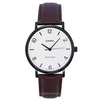 Casio Standard Analog Leather Strap White Dial Quartz MTP-VT03BL-7B Men's Watch balta