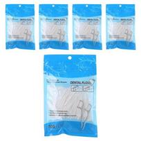 Baltas vienkartinis išmanaus vokelio tipo dantų siūlas 8,5 x 2,5 cm G7181, 100 vienetų, 5 vienetai white