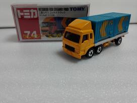 Tomica Mitsubishi Fuso Container Truck Crazy Mini Car Circle with Case No.74 brown