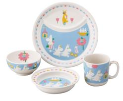Yamaka Shoten MOOMIN Dinnerware Set Microwave and Dishwasher Moomin Nordic Day Wedding Made in  Baby & Kids  4-Piece (Gift Boxed), Safe, Merchandise, balta