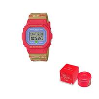 CASIO Vyriškas G-SQUAD serijos mėlynas laikrodis DW-5600SMB-4PR DW-5600SMB-4PR Camouflage Strap red